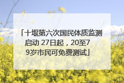 十堰第六次国民体质监测启动 27日起，20至79岁市民可免费测试